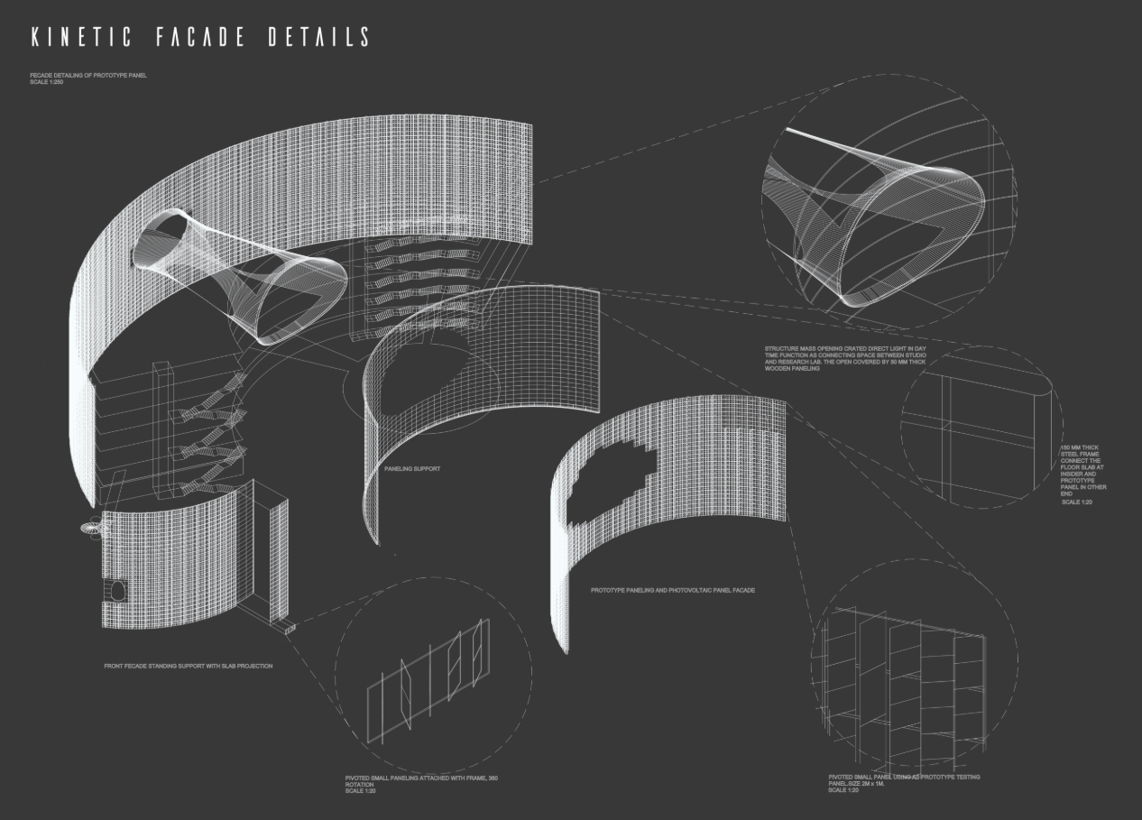 Adaptive amphitheatre transforming between exhibition, discussion, and seasonal public gathering space.