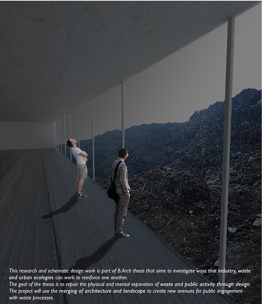 Public viewing corridor confronts landfill reality, reconnecting citizens with the waste they generate.