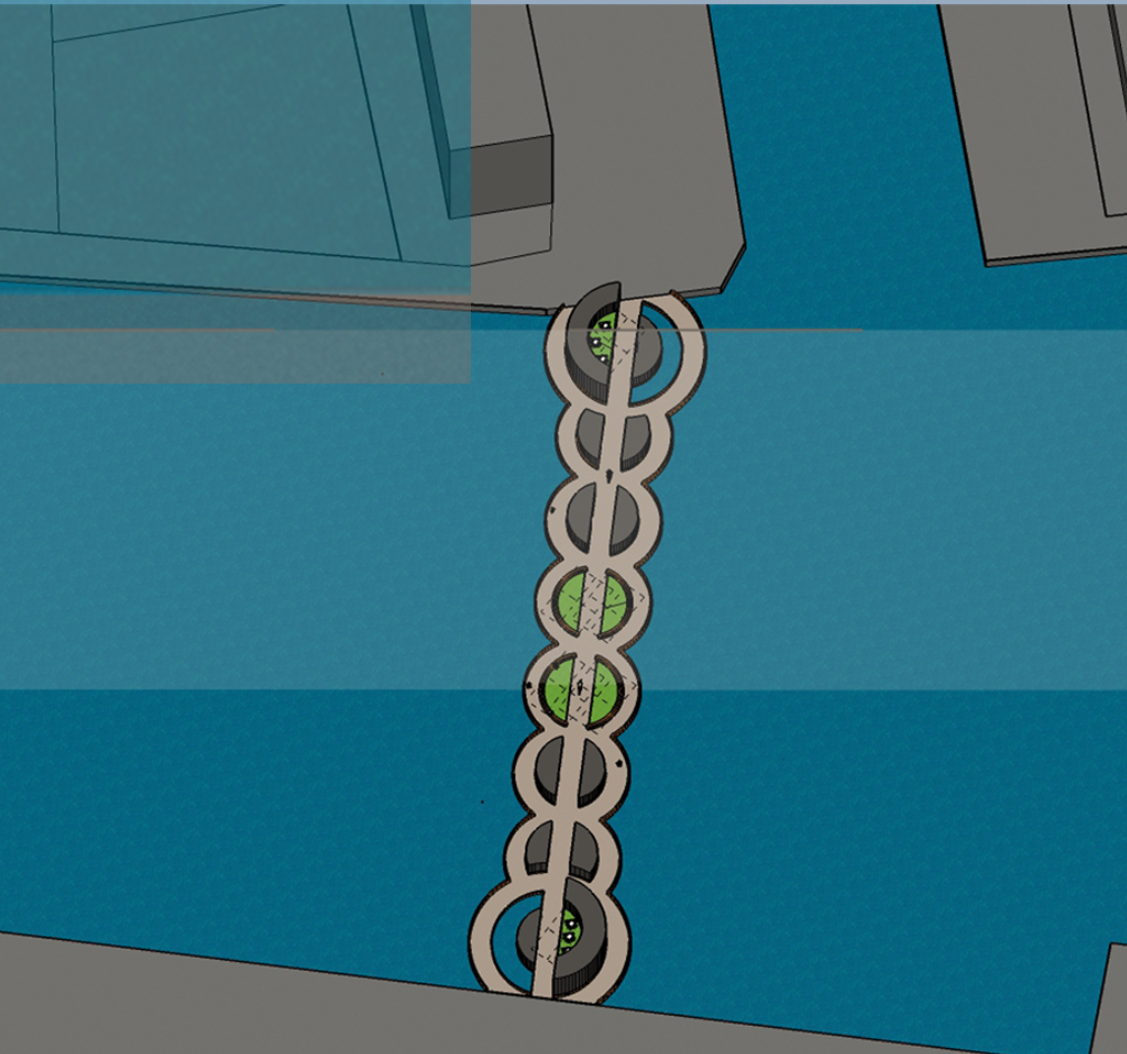 Top view illustrating the rhythmic circular geometry inspired by bicycle wheels.