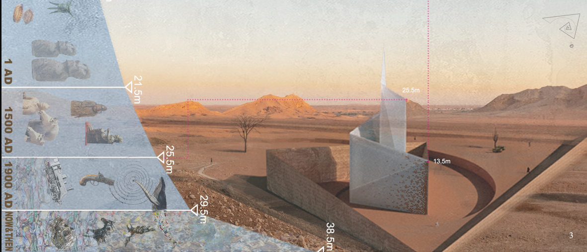 Final massing integrates landscape, memory, and climate-responsive materiality.