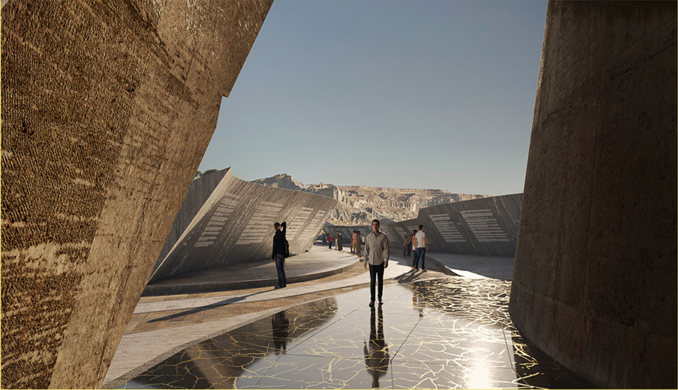 Text-embedded walls communicating global climate narratives