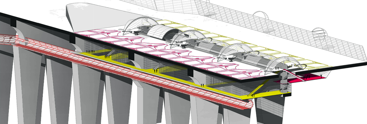 Layered terminal design organizes departure, arrival, and transit flows with high efficiency.