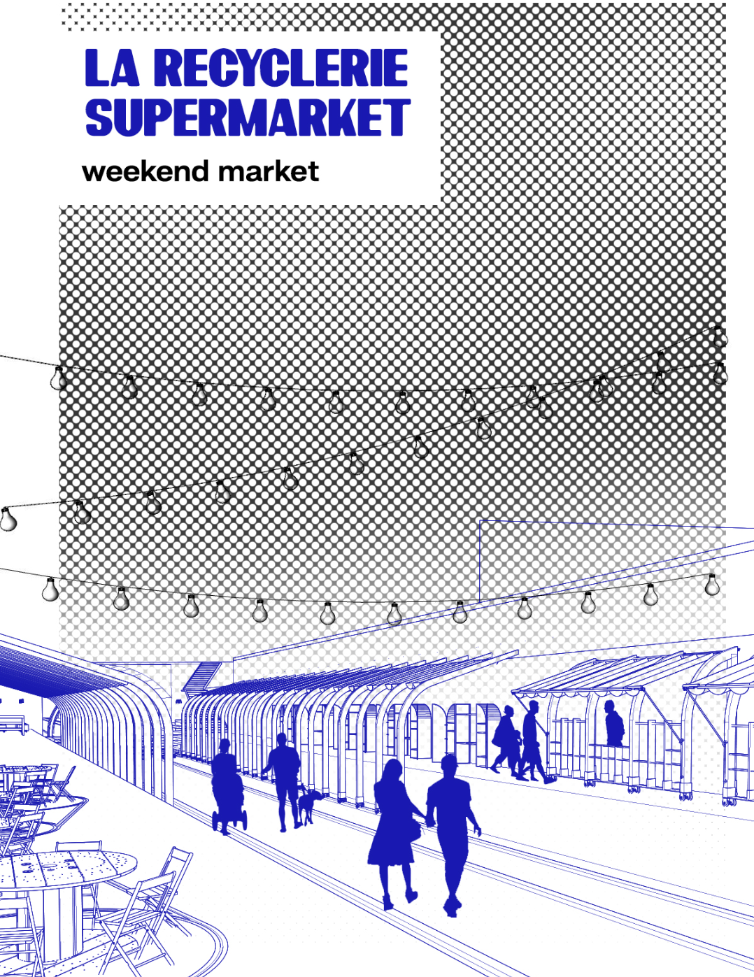 Retractable marketplace activates the railway spine with flexible weekend retail and social interaction.