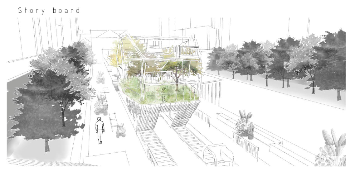 A modular urban structure activates the abandoned railway, transforming infrastructure into a living public landscape.