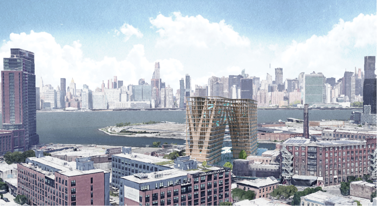 Parametric dining tower integrating 50 unique restaurant conditions within a dynamic urban skyline.