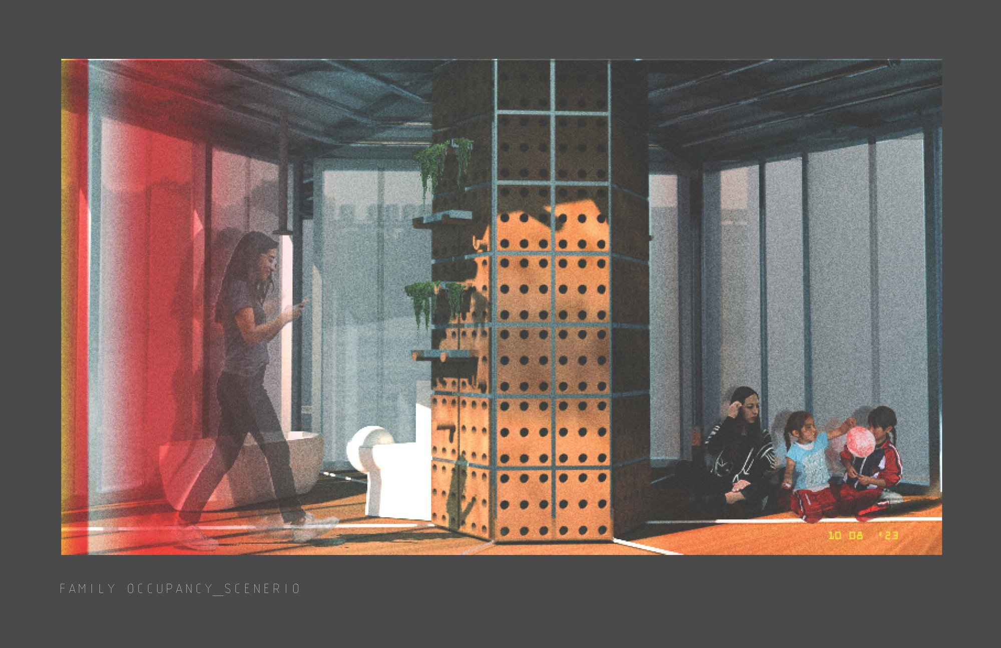 Flexible interiors adapt to family needs, creating dignified shared living within compact, modular units.