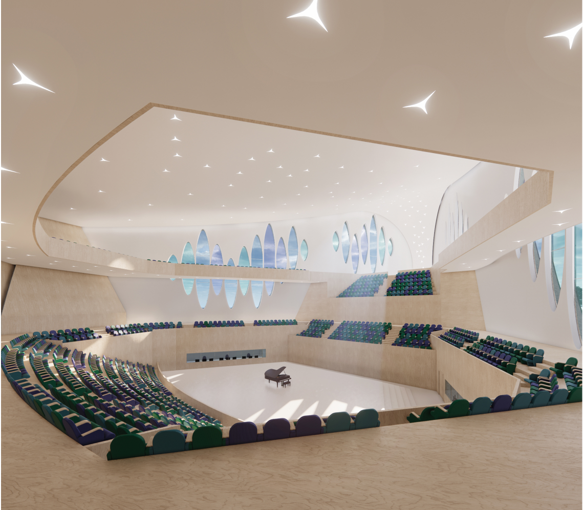 Concert hall designed for immersive acoustic performance