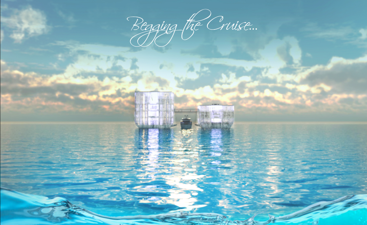 Arrival at the floating museum, where ocean and architecture merge into a kinetic experience.