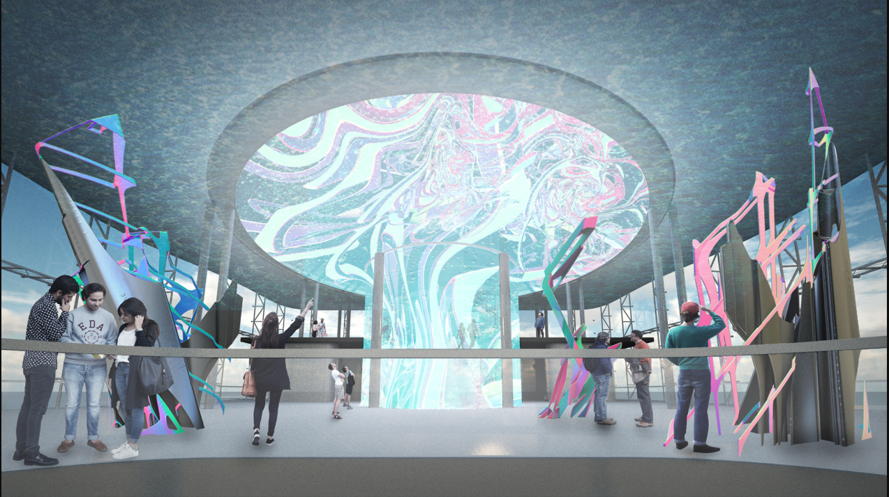 Hall of Distance expanding perception through digital art and infinite spatial illusion.