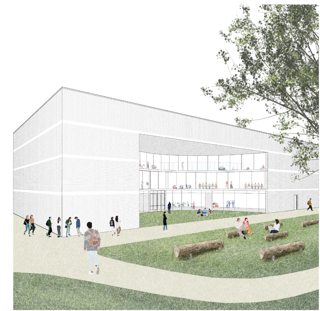 Outdoor learning spaces dissolve the boundary between architecture, nature, and everyday education.