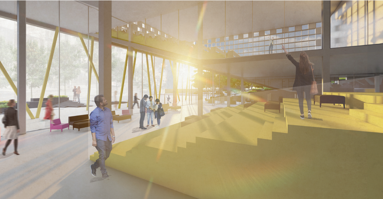 A future-focused educational hub designed without traditional classrooms, encouraging interaction, creativity, and discovery.