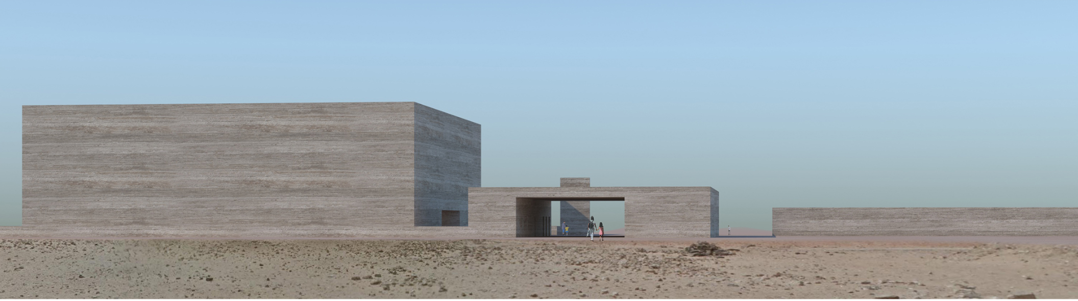 Low-profile massing blending with the vast Egyptian landscape