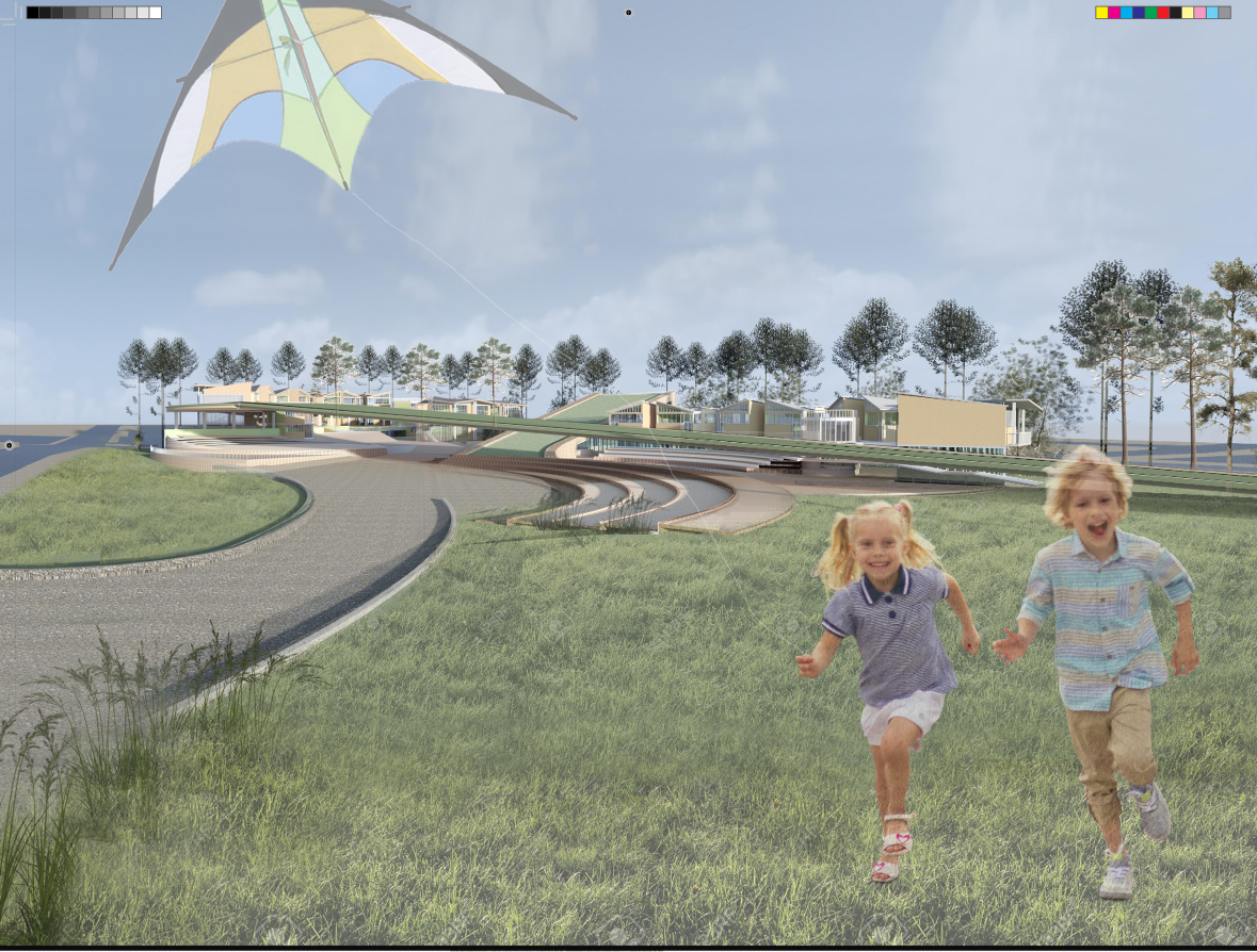 Children’s City blends landscape, learning, and play into a fluid educational environment shaped around openness and exploration.