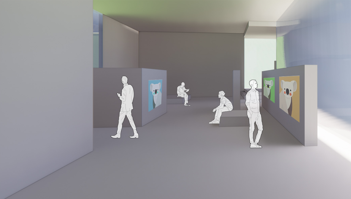 Exhibition space designed for awareness, education, and passive engagement with wildlife.