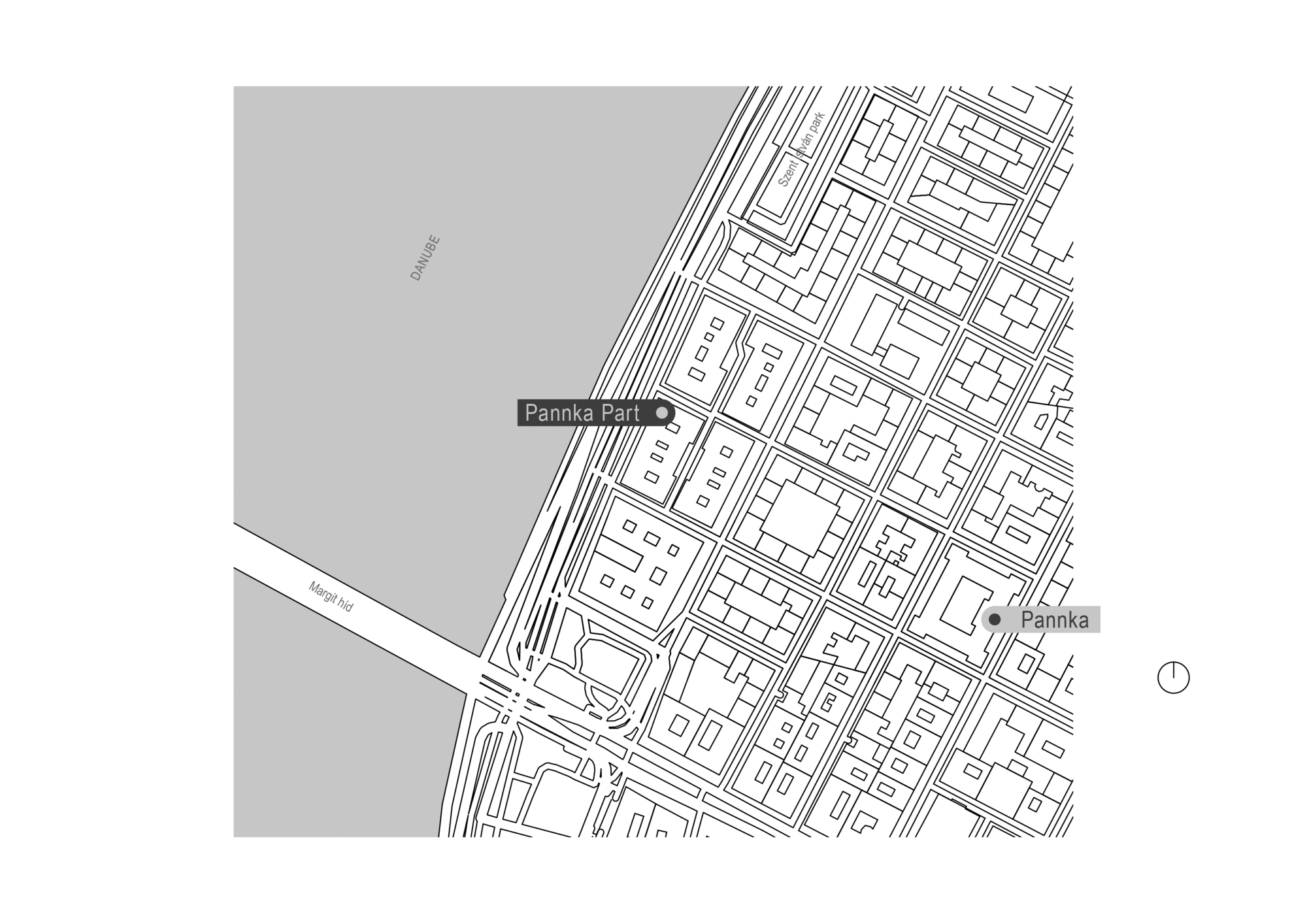 Site plan drawing showing a triangular footprint within an urban block adjacent to railway lines