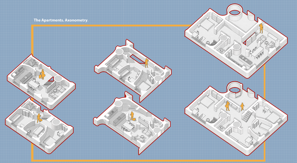 Modular co-housing units designed for collaborative living at sea