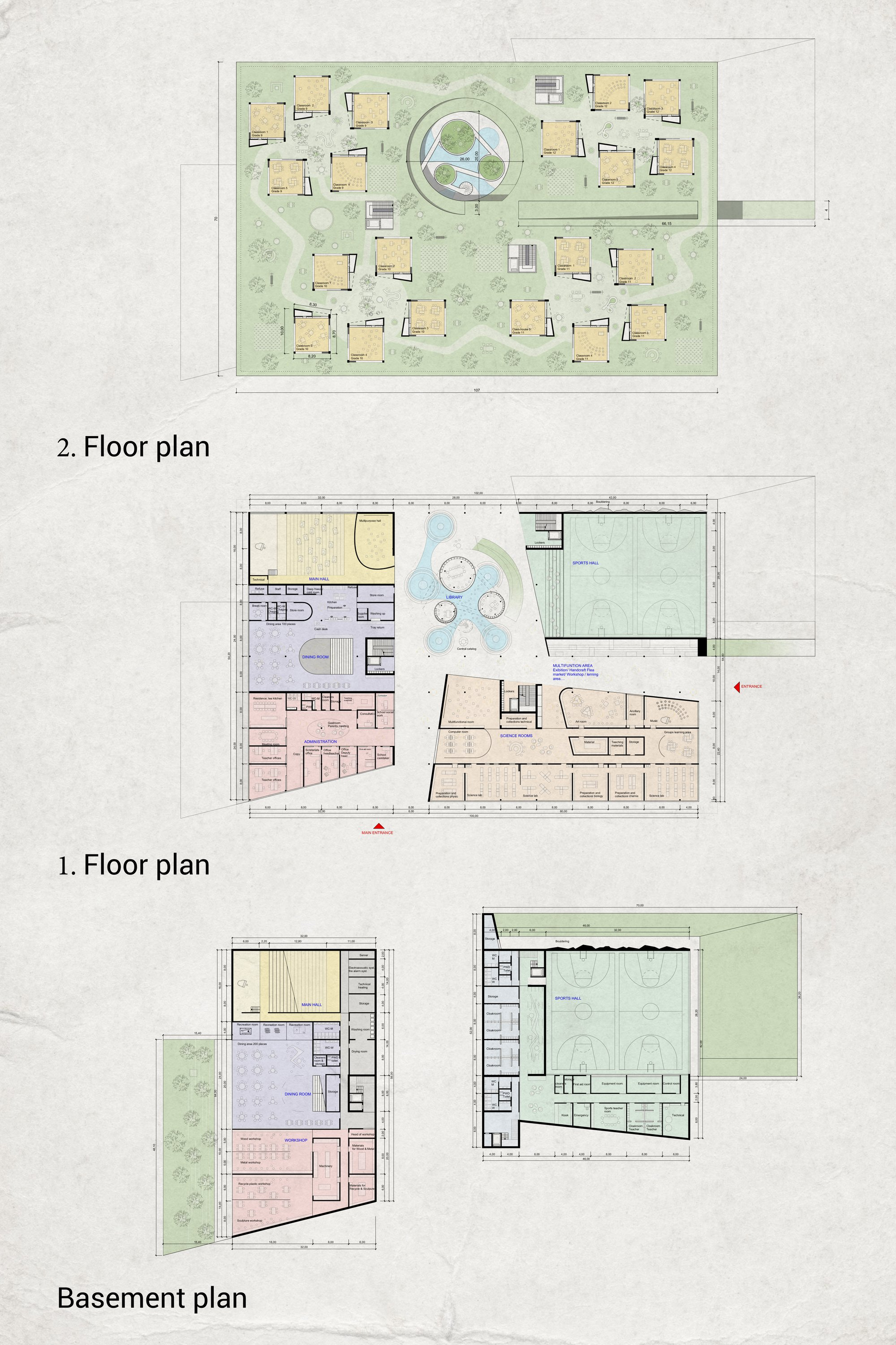 Flexible interior learning spaces encourage collaboration, creativity, and interaction beyond the traditional classroom model.