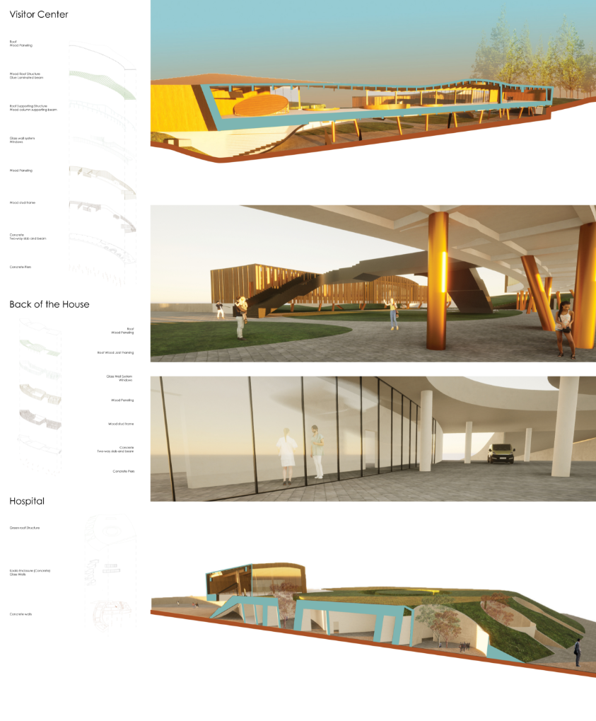 Landscape-integrated visitor center blending architecture with the natural contours of the site.