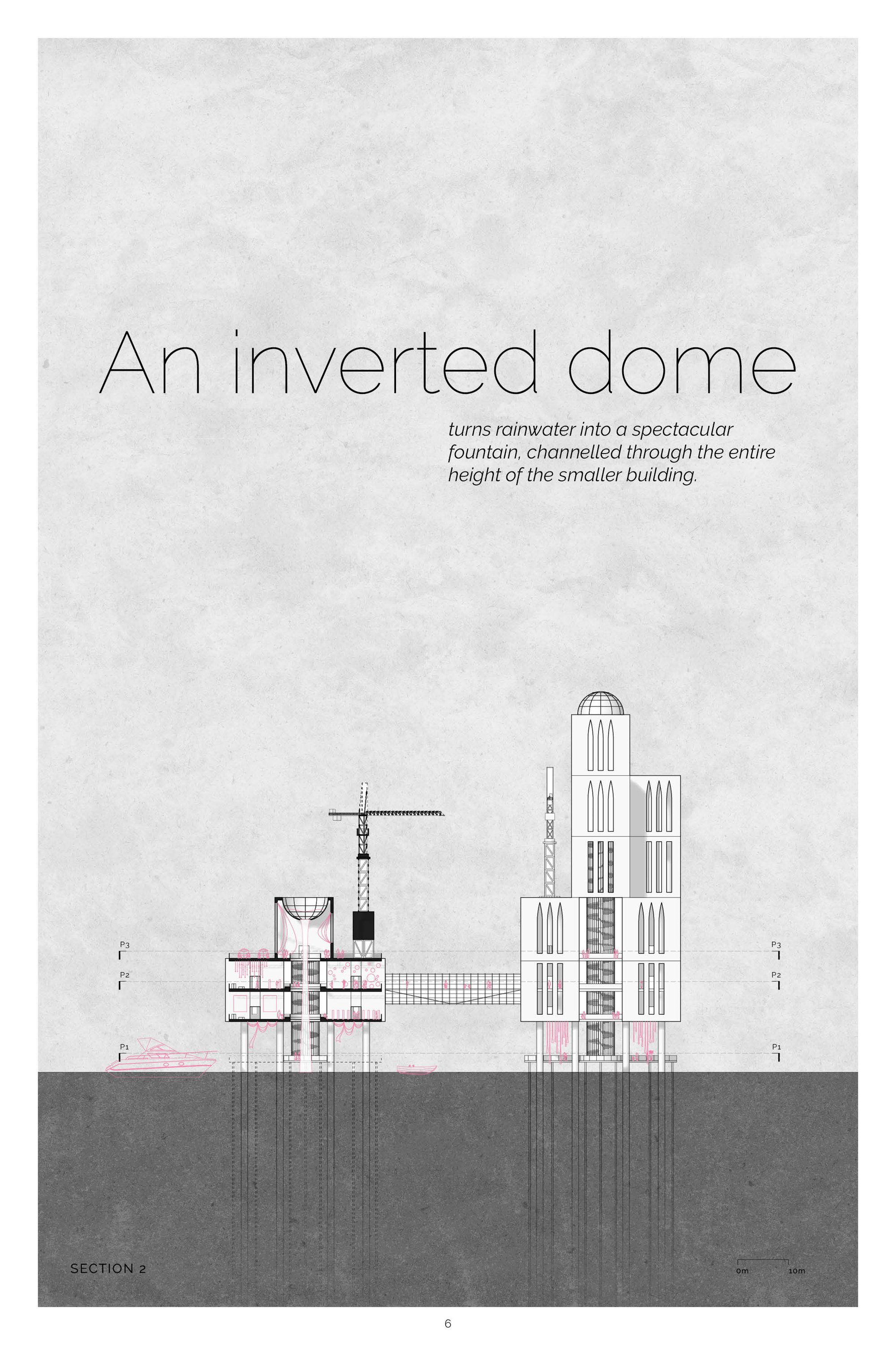 Rainwater, light, and spatial drama converge to create a powerful experience of transformation and reflection.