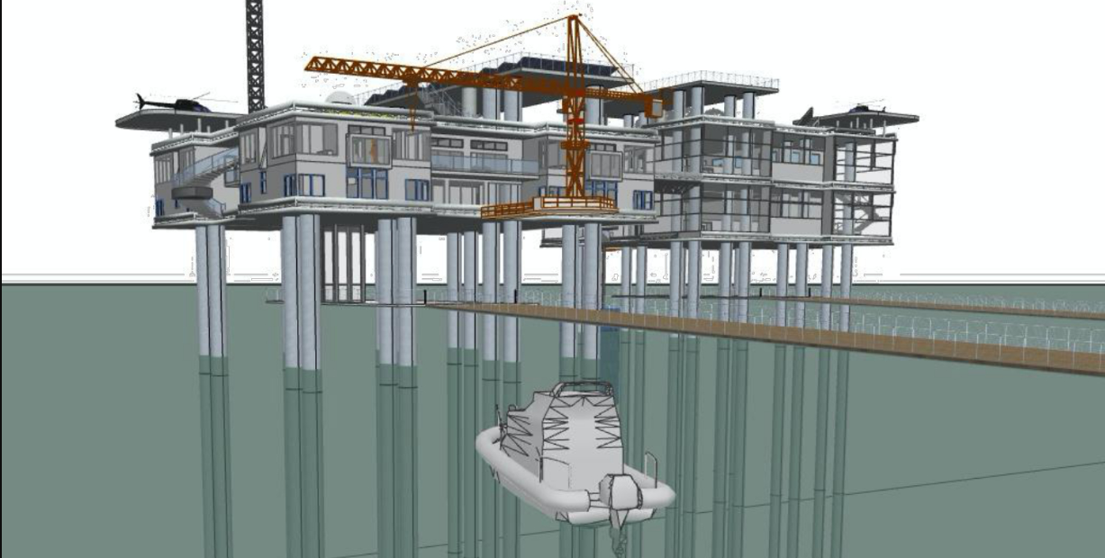 Rooftop greenhouse and stargazing deck activate the upper level of the Museum of Open Waters.