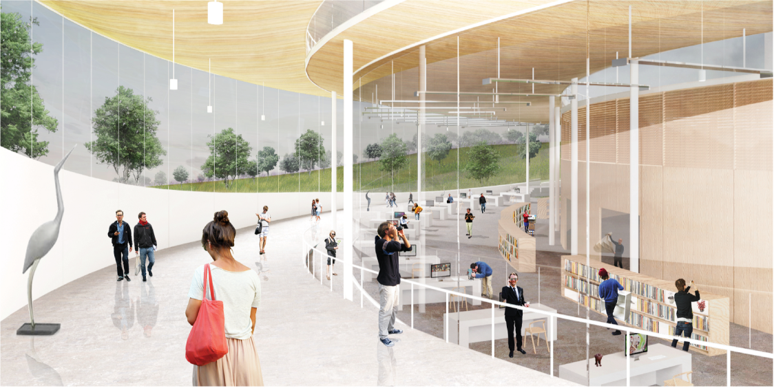Light-filled public interiors encourage learning, observation, and meaningful interaction between visitors, nature, and conservation efforts.