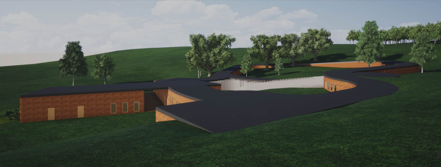 Curved roofscape creates an elevated observation trail, allowing visitors to experience nature without disturbing wildlife.