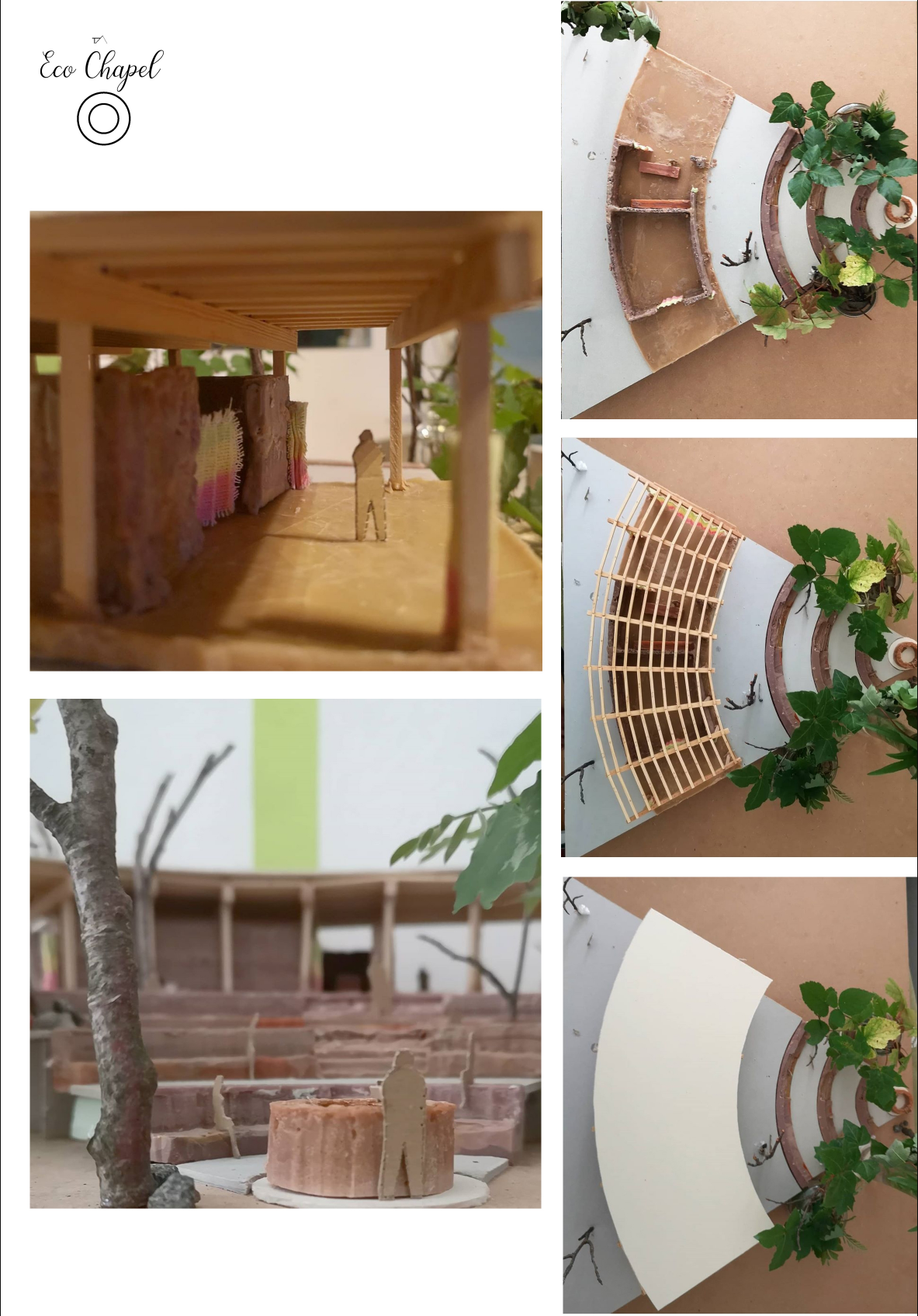 Physical model illustrating the spatial experience, circular form, and community-focused design concept.