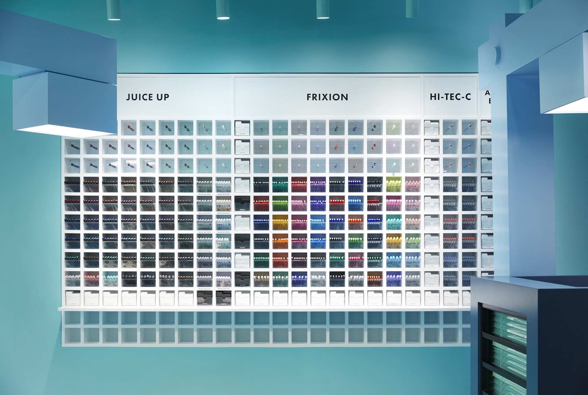 Material sample board displaying color swatches and texture specimens organized in a grid system