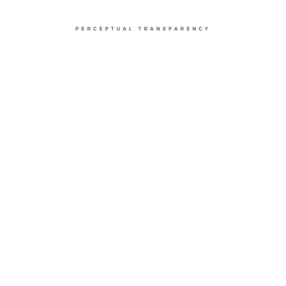 Title page with the text Perceptual Transparency on a white background
