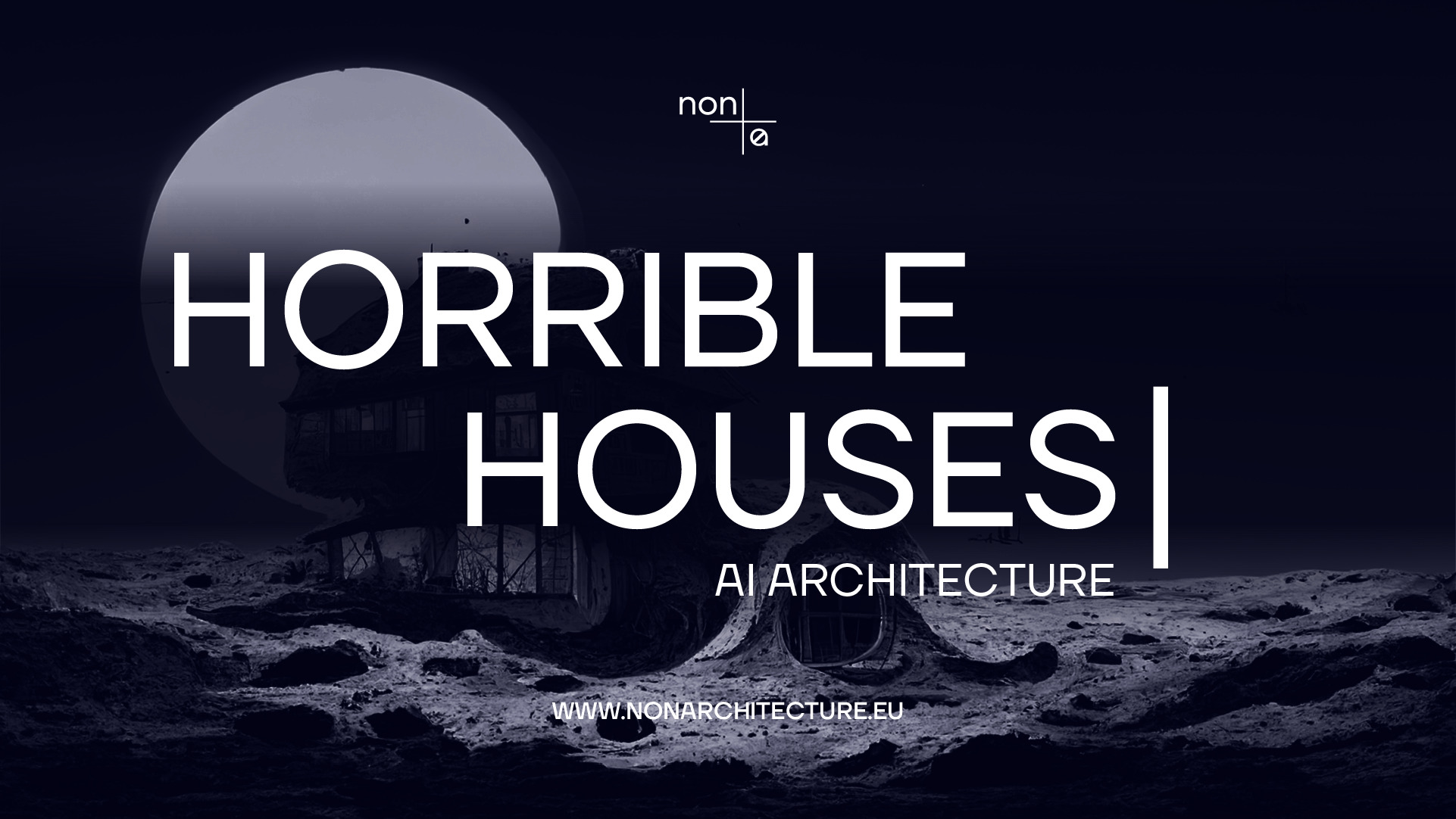 Title screen graphic featuring large text overlaid on a dark moonlit landscape with rocky terrain