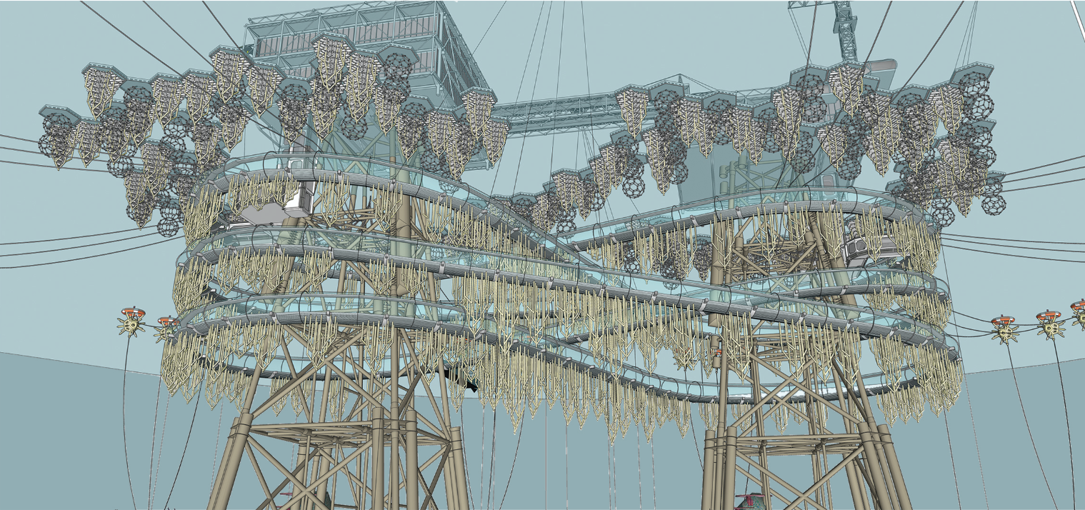 Underwater floating walkways offer visitors close encounters with marine life while minimizing ecological disturbance.