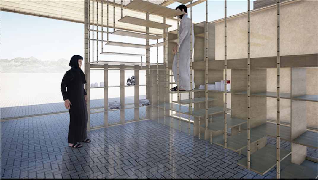 Flexible interior structure supporting storage, circulation, and everyday activities.