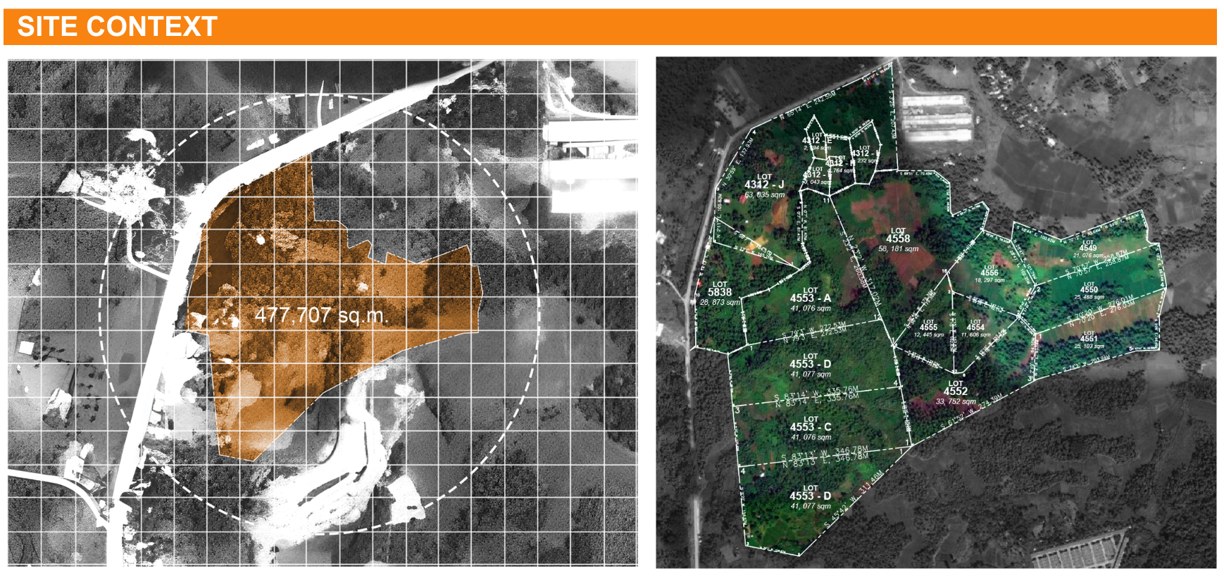 Figure 5. Site Context (a); Cadastral Map (b)
