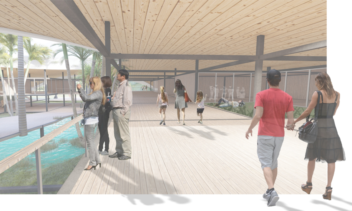 Open-plan circulation connects flexible spaces with landscape and natural light.