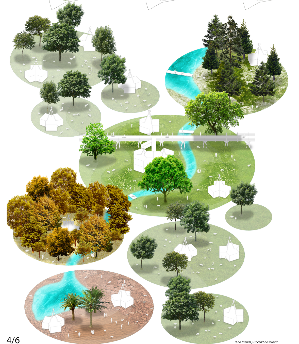 Interconnected habitat zones recreate diverse natural environments for animals and visitors