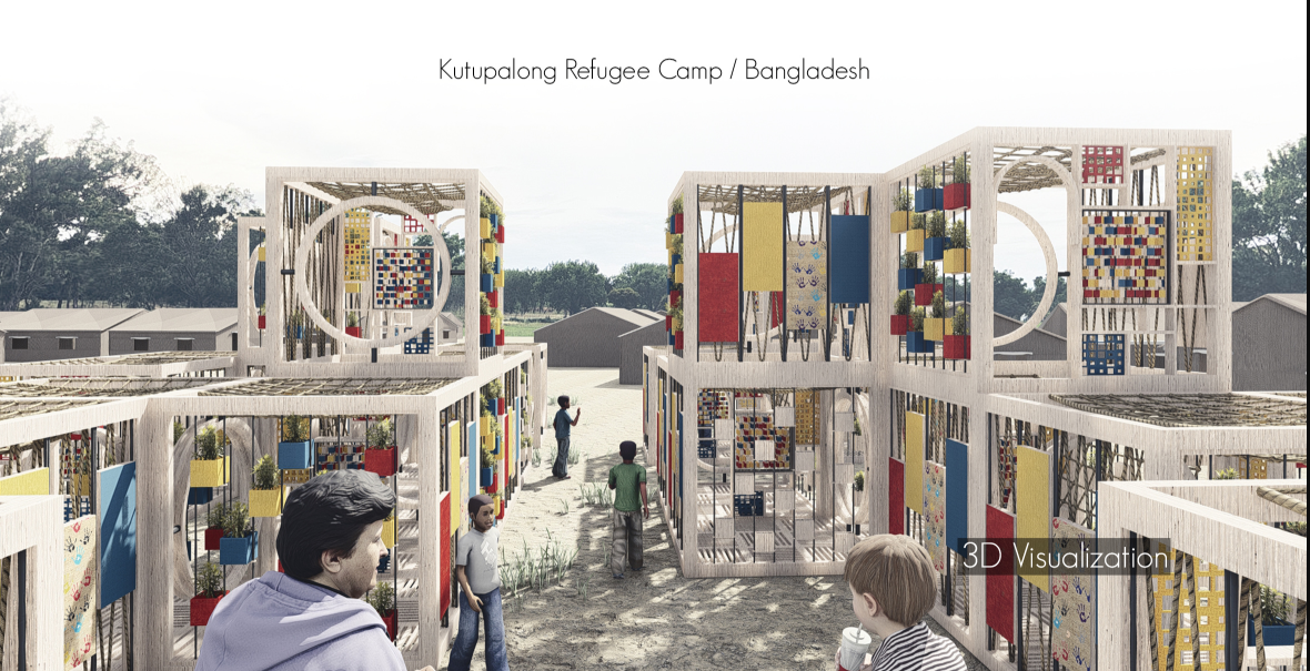 Modular play units create a child-friendly learning space inside Kutupalong Refugee Camp.
