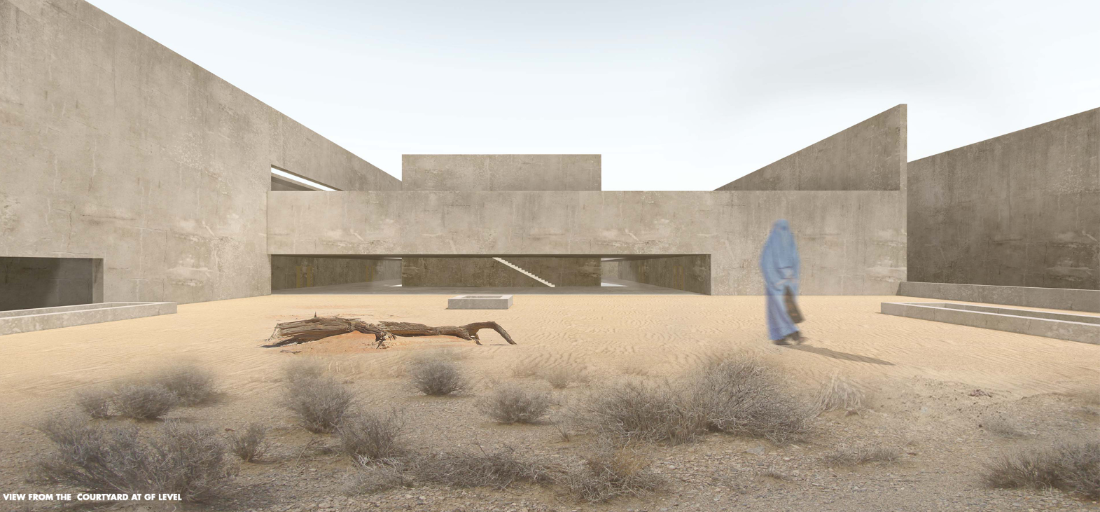 A sunlit ground-floor courtyard supports gathering, reflection, and daily community life.