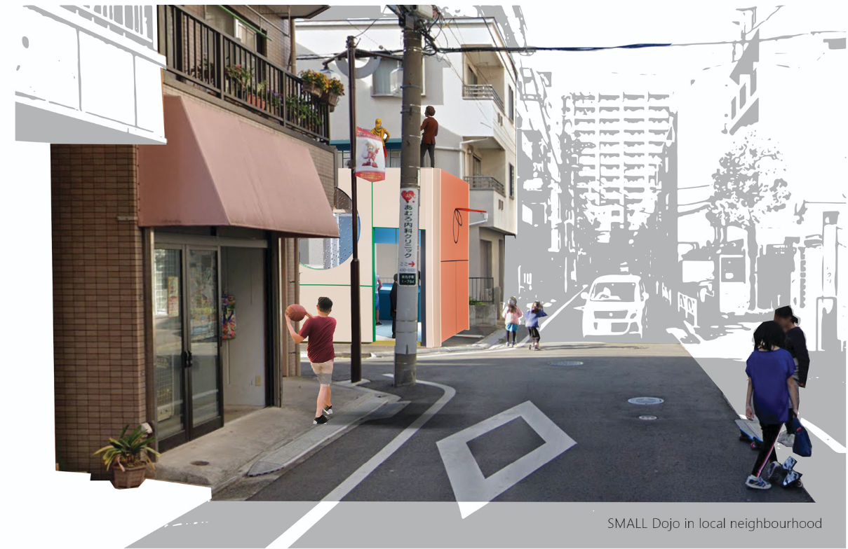 Small Dojo brings sport, play, and informal meeting spaces into the scale of a local neighbourhood.