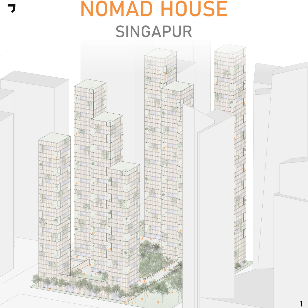 Nomad House introduces a vertical co-living architecture concept that seamlessly blends flexible living, remote work and vibrant community spaces.