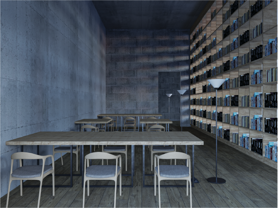 Interconnected library levels create a continuous landscape of books, circulation and informal reading spaces.