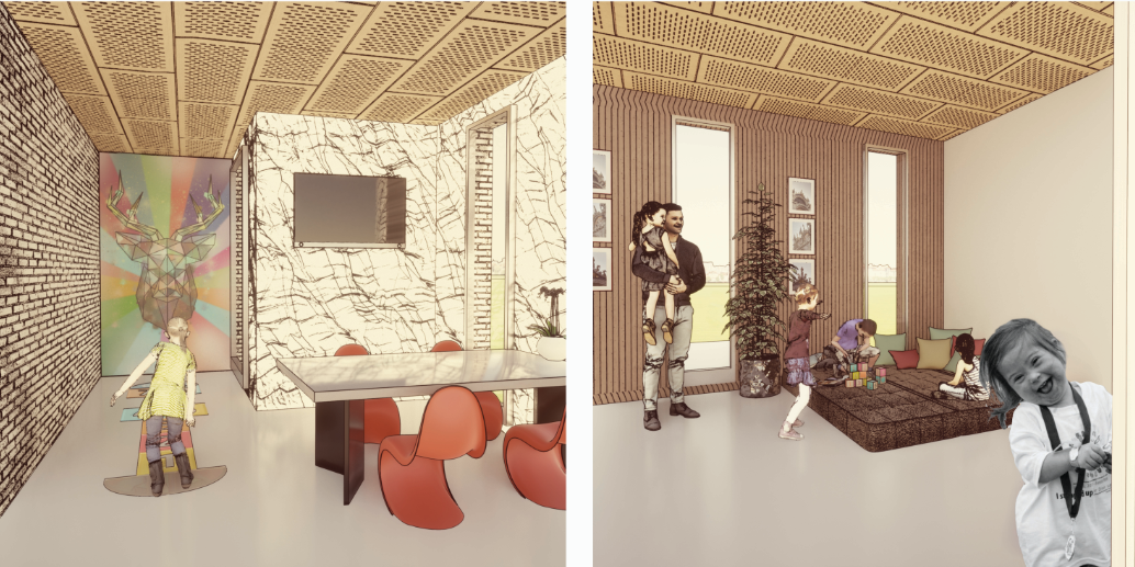 Inclusive reception space connecting visitors with the library’s main alley.