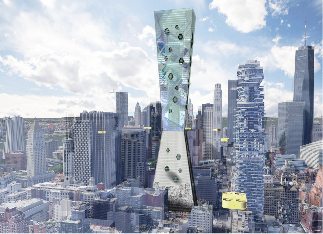Tribeca Drone Nest rises above Lower Manhattan as a new model for sustainable vertical living.