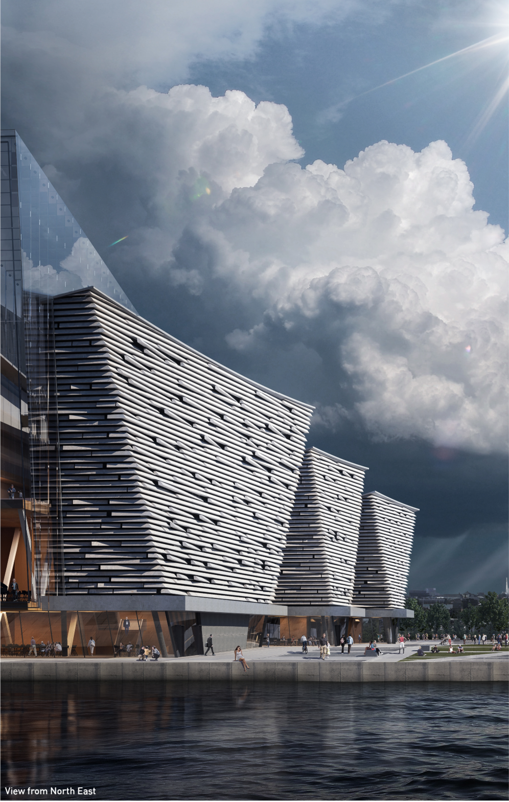 Layered horizontal facades shape the opera house along Tallinn’s waterfront