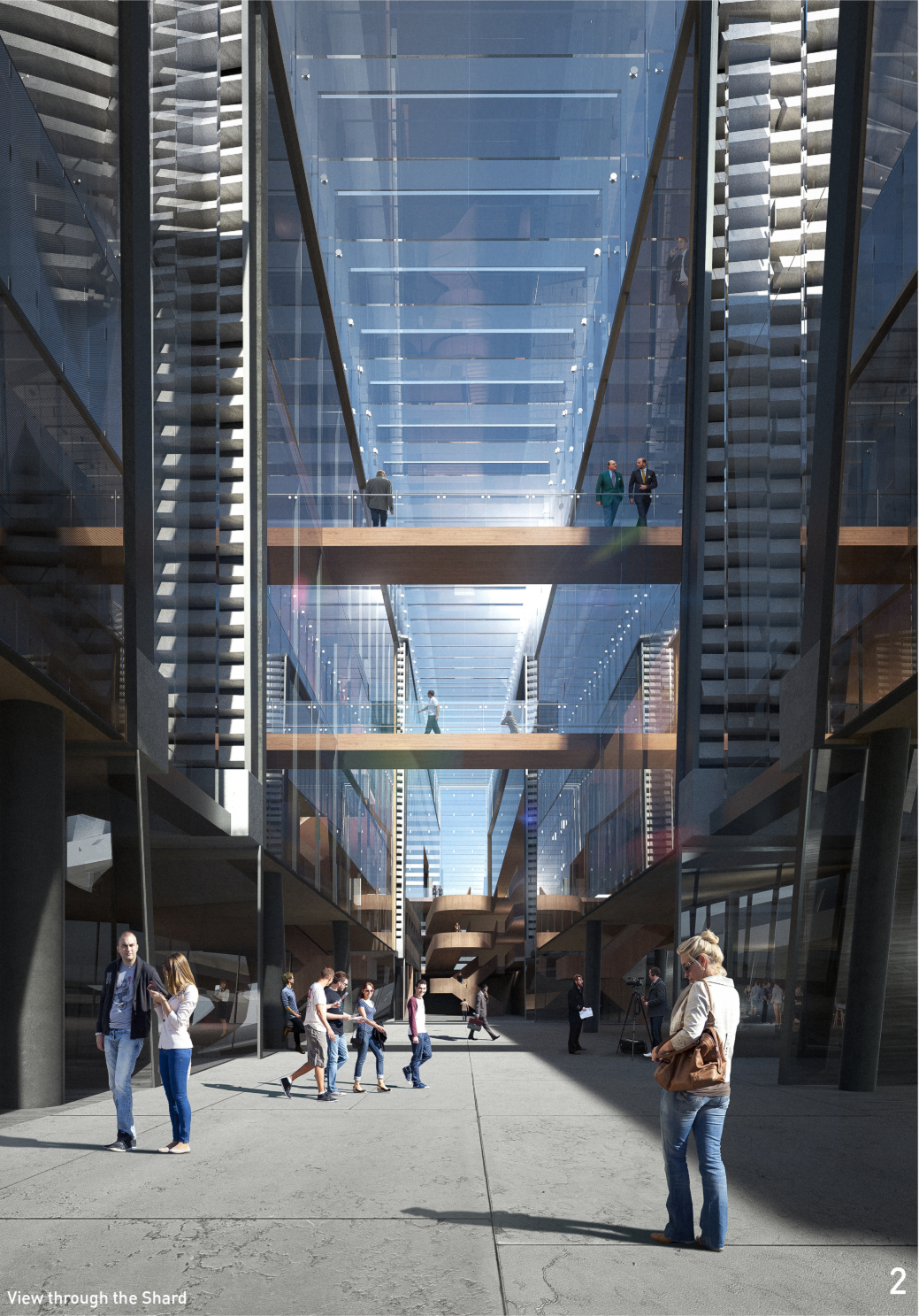 The transparent Shard creates a dramatic public passage through the building