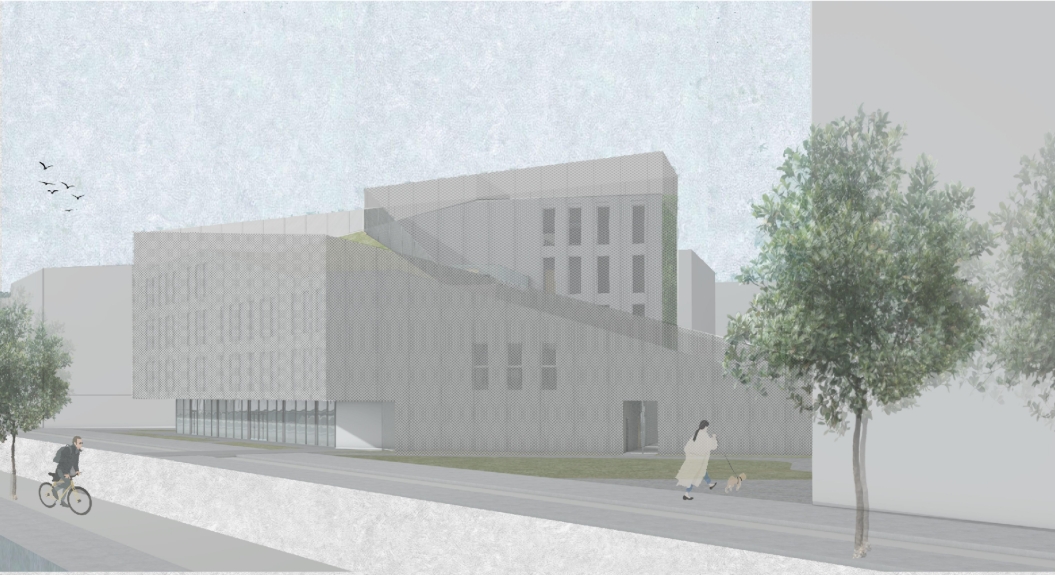 Visualization from the street. Image: Magdalena Michalak