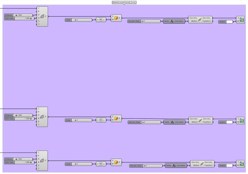 Fig. 9 Part of the script responsible for converting lines into spatial volumes; source: own elaboration