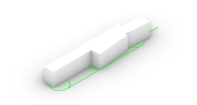 Fig. 10 Volumes created using the script in Rhino and Grasshopper; source: own elaboration