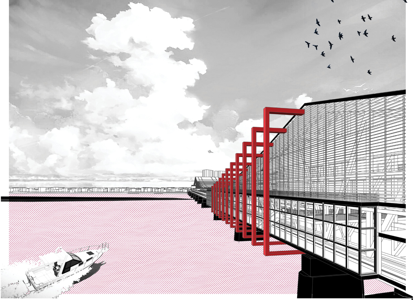 Integrated transit and pedestrian circulation turn infrastructure into inhabitable public space