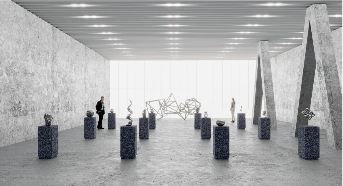 A spacious gallery extends the building’s cultural program