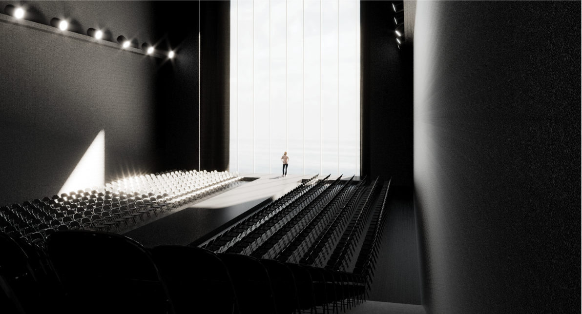 A flexible performance hall designed for adaptable staging
